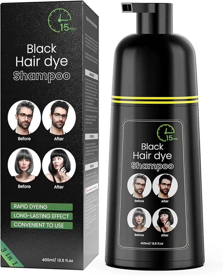 Shampoo de Tintura 3 em 1 para Cabelo 400ML com Ingredientes Herbais para Mulheres e Homens Cobertura Cinza