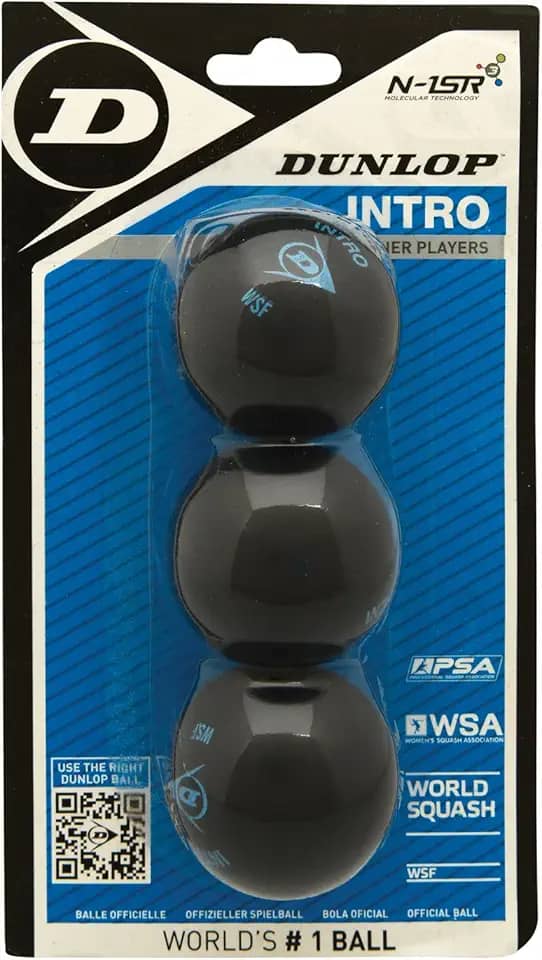 DUNLOP Bolas de squash Intro Blue, para iniciantes e jogadores de hobby – Velocidade rápida