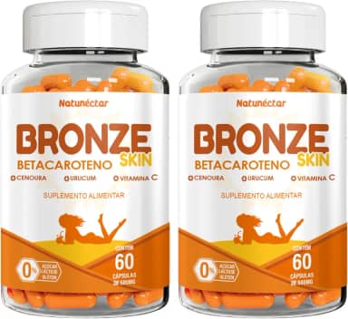 Kit Combo 2 Bronze Skin Betacaroteno + Vitamina C 120 Cápsulas Natunéctar