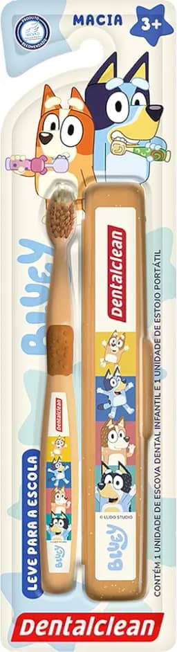 Dentalclean Escova de Dente Bluey Escolar Infantil Macia - Marrom