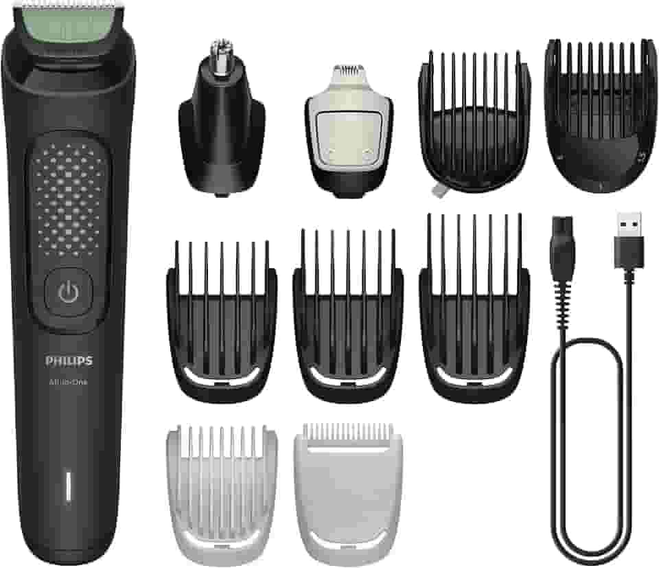 Philips Multigroom Aparador de Pelos 13 em 1 - Barbeador elétrico e Aparador para Rosto, Cabeça e Corpo, Lâminas Autoafiáveis e Amigáveis à Pele, 13 Configurações de Comprimento, Modelo MG3941/15