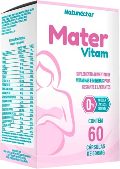 Mater Vitamina Para Gestante Materna 500mg 60 Cápsulas - Natunéctar