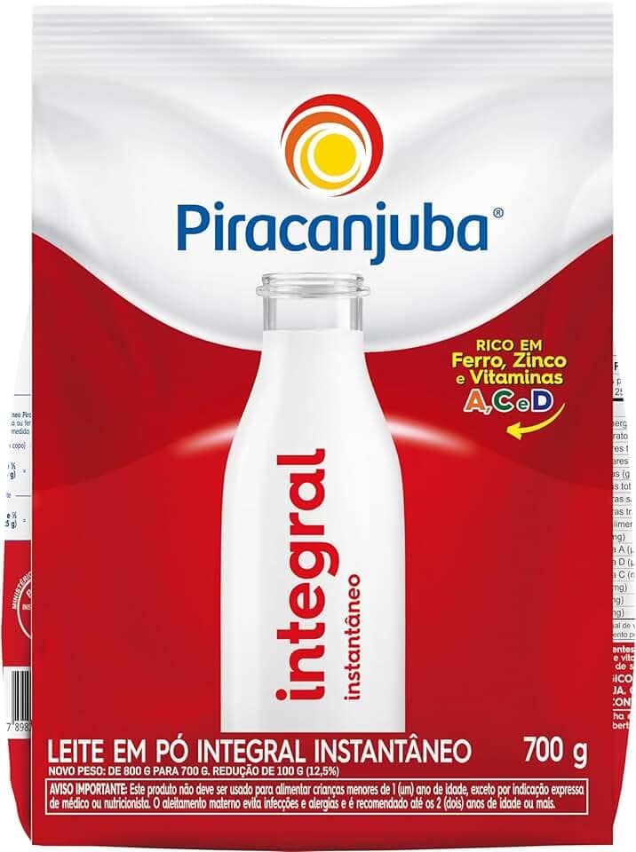 Leite em Pó Integral Instantâneo Piracanjuba Pouch 700g