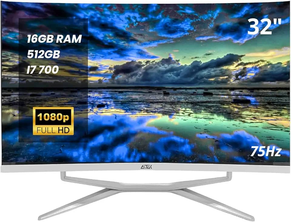 Computador All in One 32' Full HD Intel Core i7 7700HQ SSD 512GB, 16GB RAM DDR3 Wi-Fi 5GHz com Alto-Falante