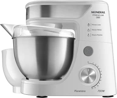 Batedeira Planetária, Mondial, Branco/Inox, 700W, 110V - BP-02P-W-TI