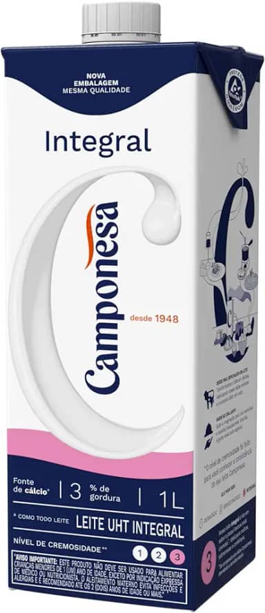 Camponesa Leite UHT Integral 1 L