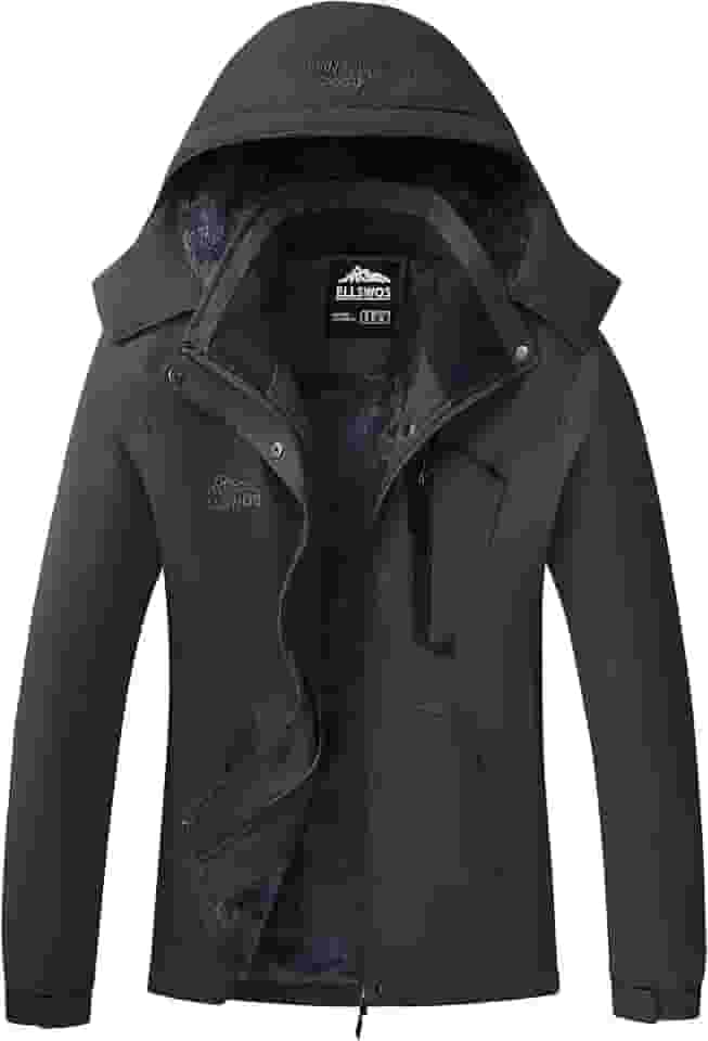 Jaqueta de esqui feminina à prova d'água, jaqueta de neve, à prova de vento, corta-vento com capuz