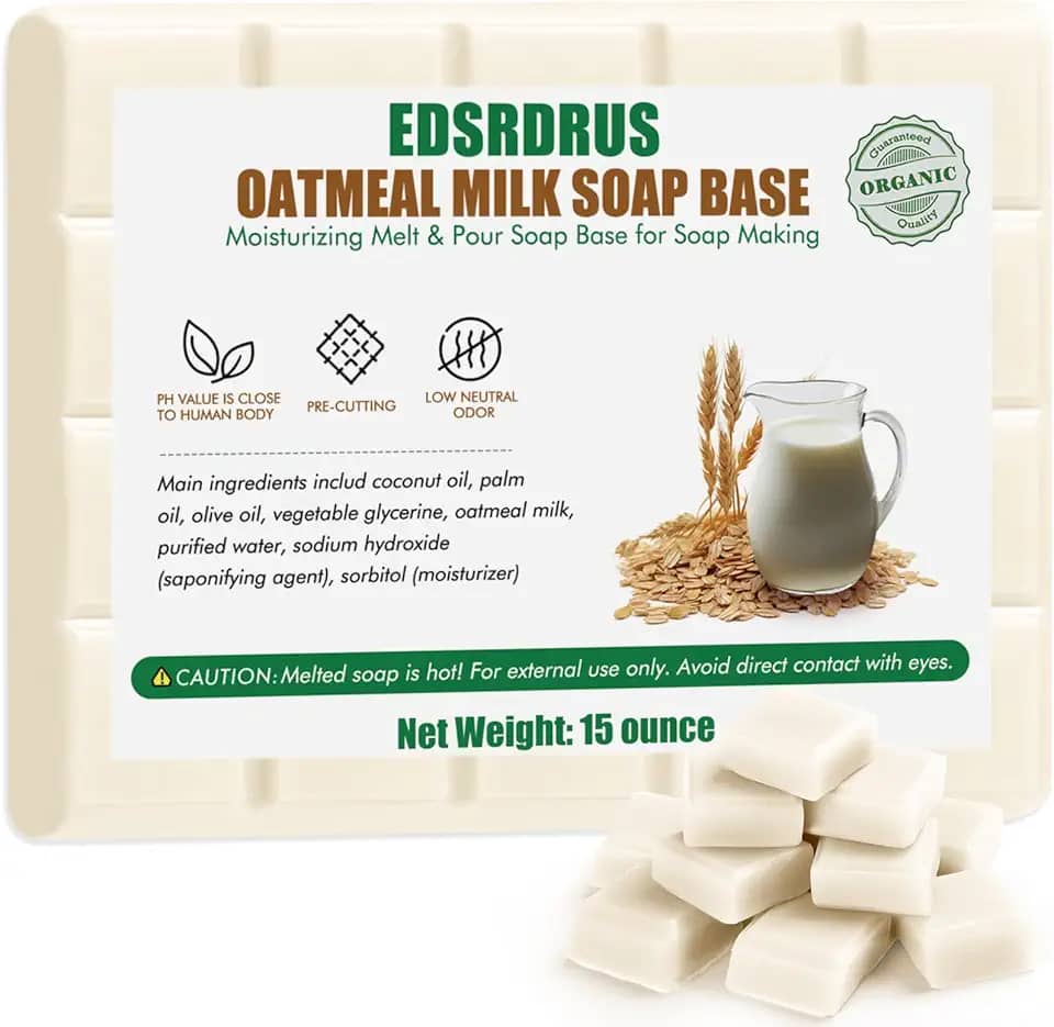 Base de sabão de glicerina de 425 g – Base perfumada de sabão derretido e derramado para artesanato DIY, fácil de cortar, vegano e natural, hidratante e suave na pele para suprimentos de fabricação de