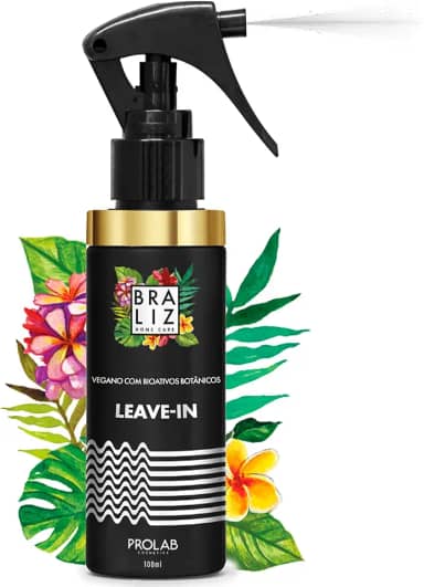 Leave-In protetor térmico Braliz - Vegano, protege o cabelo das fontes de calor, mais brilho e zero frizz