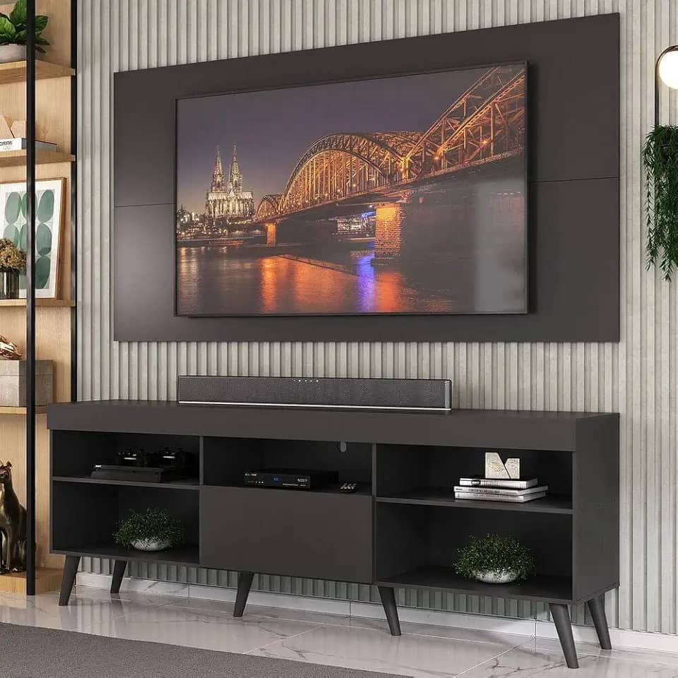 Rack com Painel Tv 65' Retrô Flórida Up Multimóveis Mp1042 Preto