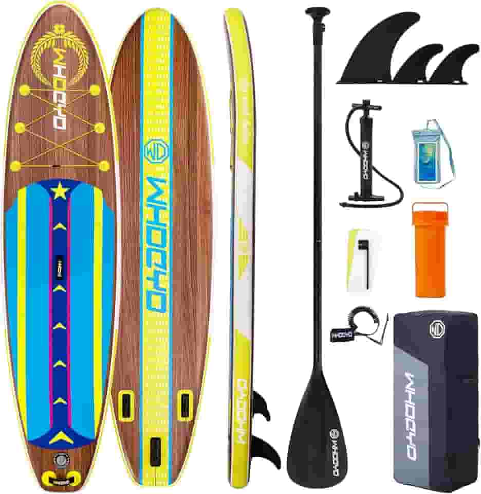 WHDCYD Prancha de stand up paddle inflável 11' × 33' × 6', prancha de ioga com acessórios duráveis para adultos e jovens, prancha de remo versátil