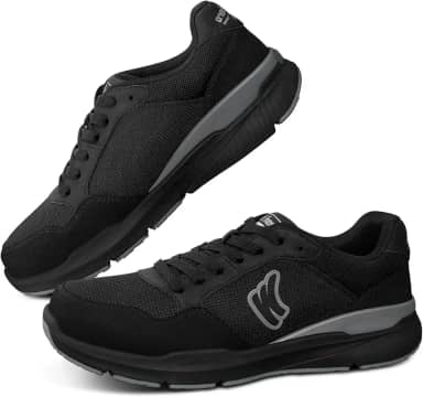 Tênis masculino de caminhada para fascite plantar, suporte de arco com sola de borracha antiderrapante, sapatos ortopédicos casuais confortáveis com bico largo