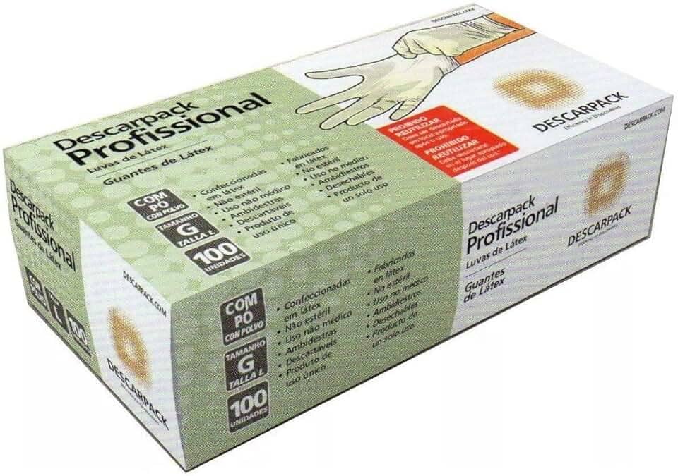 Luva De Látex Descarpack Tam G C/ 100 Unidades