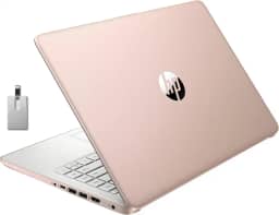 HP Stream Laptop BrightView HD de 14 polegadas, Intel Celeron N4120, 4 GB de RAM, 64 GB de armazenamento, gráficos Intel HD, webcam, 1 ano de escritório 365, dourado, Windows 11 S, cartão USB Hotface