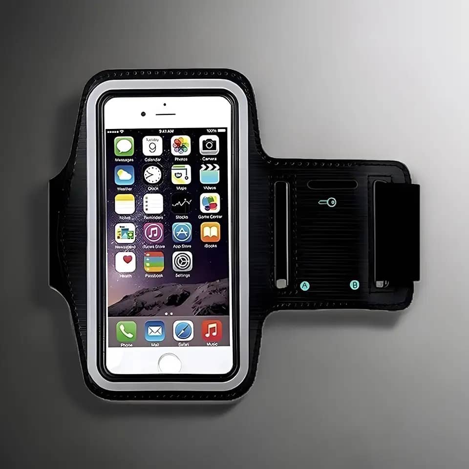 Braçadeira Suporte Celular Para Corrida, Bike E Treinos, Compatível Com Smartphones 5,5' E 6,5', Resistente, Ajustável, À Prova D'água, Marca VARENZIA