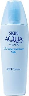 SKIN AQUA® Super Moisture Milk 40g - Protetor Solar Facial sem cor FPS50 com Ácido Hialurônico e Textura Leve