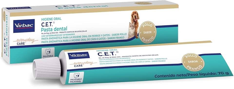 Virbac C.E.T. Kit Saúde Oral Limpeza e Manutenção da Higiene Oral para Cães e Gatos (pasta + escova + necessaire)