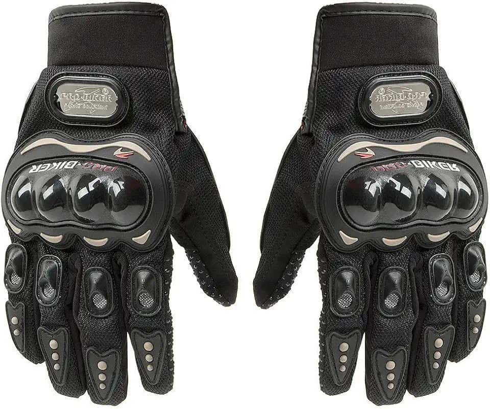 Luva Moto Motoqueiro Motocross Motociclista Bike Pró Preta Proteção Mãos Fibra De Carbono Tamanho Único - PLP MANIA