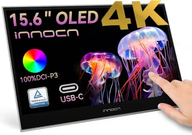 INNOCN Monitor Portátil De 15,6' Com Tela Sensível Ao Toque Oled E Segunda Para Edição Fotos 4K, 100% Dci-P3, 100000:1, 10 Bits, Usb C Externo Laptop, Pc, Telefone, Consoles, Marrom