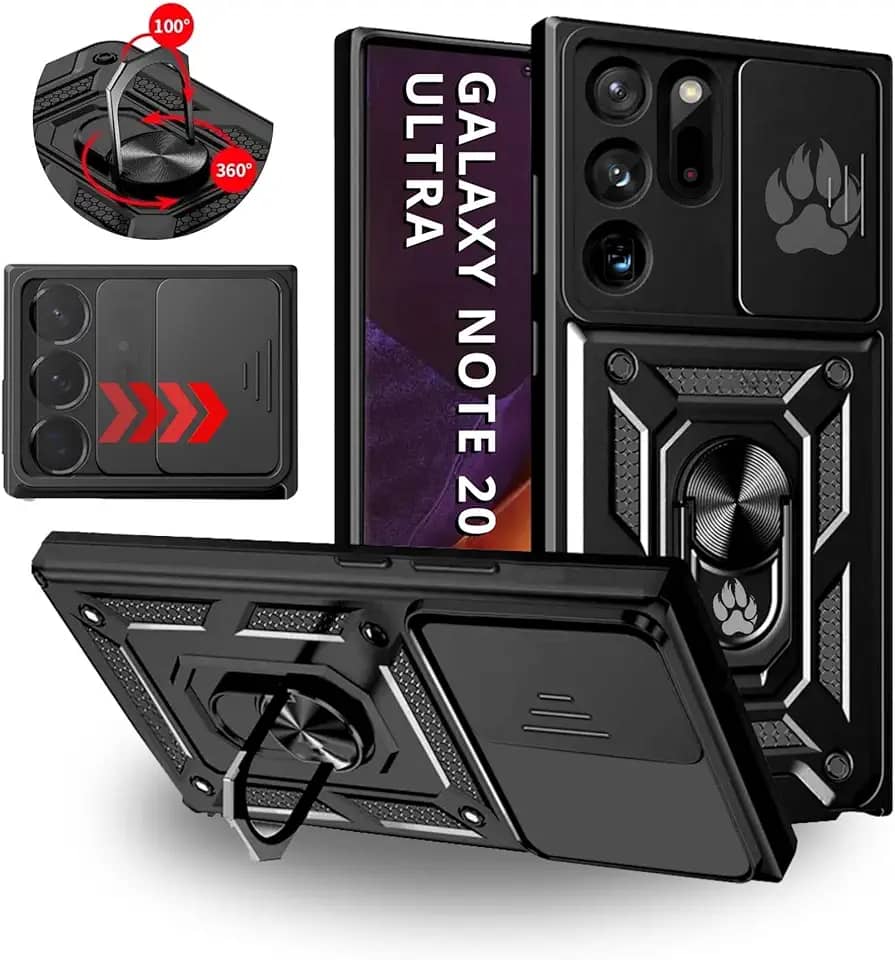 Capa Capinha Armor Anti Impacto Ring Luxo Para Galaxy Note 20 Ultra (Tela 6.9) + Anel Giratório + Proteção De Câmera - Proteção Militar