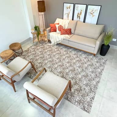 Tapete Antiderrapante para Sala e Quarto Marrom Claro, 200 x 250 cm, Felpudo Macio Decorativo Fácil de Limpar