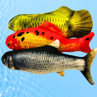 Brinquedo Pet Peixe de Pelúcia com Catnip Erva de Gato Sortido