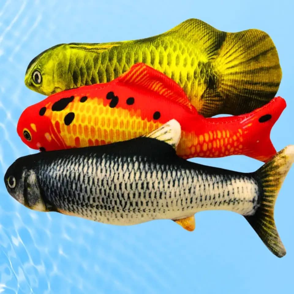 Brinquedo Pet Peixe de Pelúcia com Catnip Erva de Gato Sortido