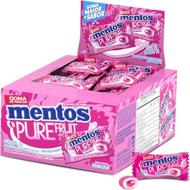 Gomas de Mascar, Mentos, Pure Fruit, Sem Açúcar, Sabor Tutti-Frutti - Monopeça | 60 Unidades