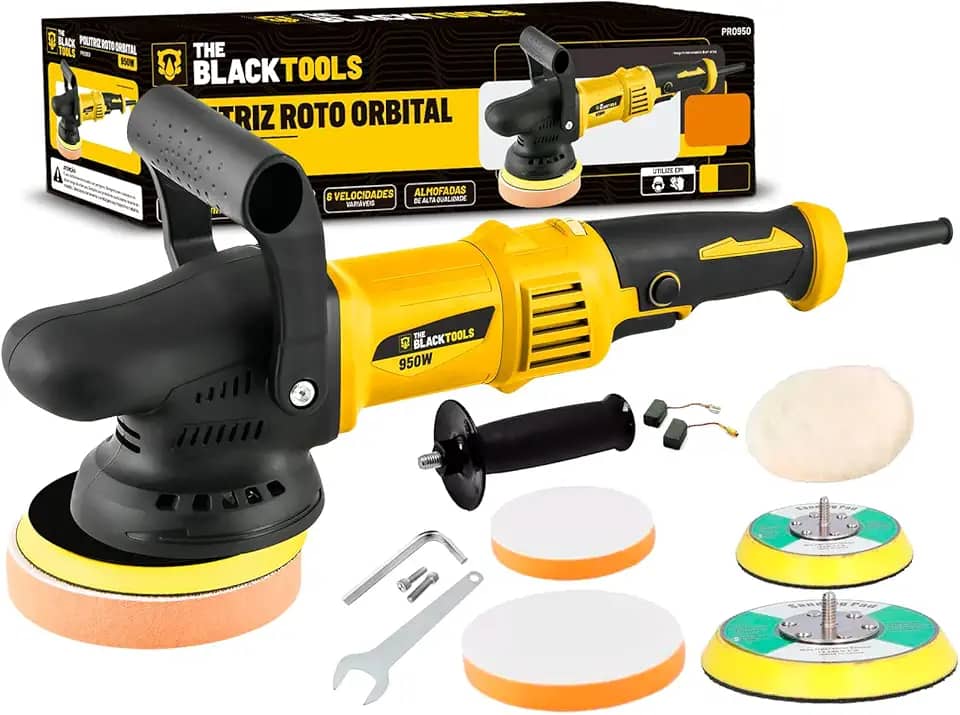 Politriz Eletrica Roto Orbital 15mm 5 E 6 Pol 950w 127v Pro950 The Black Tools
