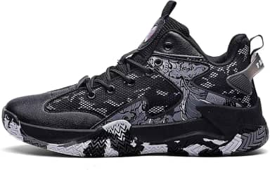 Bolognifi Tênis de basquete masculino antiderrapante para treinamento ao ar livre Botas de basquete respiráveis e confortáveis Presente (Color : Black, Size : 40 BR)