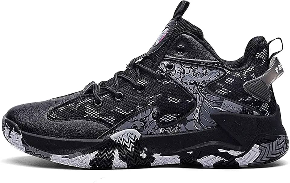 Bolognifi Tênis de basquete masculino antiderrapante para treinamento ao ar livre Botas de basquete respiráveis e confortáveis Presente (Color : Black, Size : 40 BR)