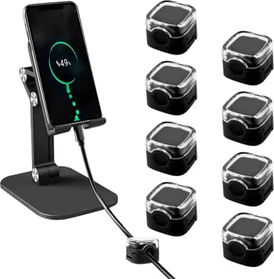 KTZCTPCA 8 clipes magnéticos para cabos, gerenciamento de cabos sob a mesa, suporte de cabo de carregamento oculto para celular, suporte organizador de cabos autoadesivo para casa, escritório