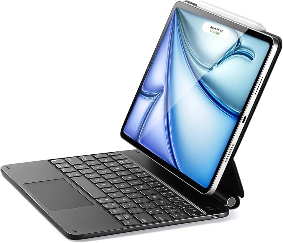ESR Capa para iPad Air de 11 polegadas com teclado (M3/M2, 2025/2024), iPad Pro 11 (4ª/3ª/2ª/1ª geração) e capa de teclado Magic Air 5/4ª geração, suporte cantilever flutuante de fácil configuração