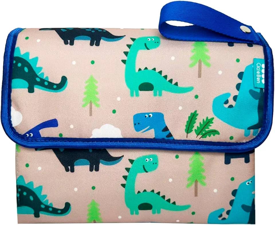 Trocador Fraldas Bebe Portátil com alça do Rn a 3 anos Dino