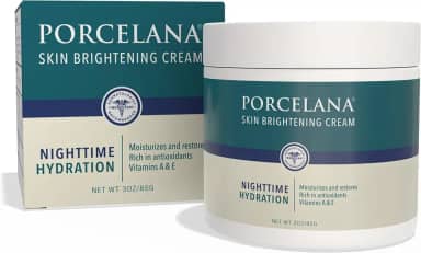 Porcelana Creme hidratante noturno com fórmula atualizada – desbota manchas escuras e uniformiza o tom da pele – para manchas de sol ou idade, cicatrizes de acne, melasma e outras descolorações