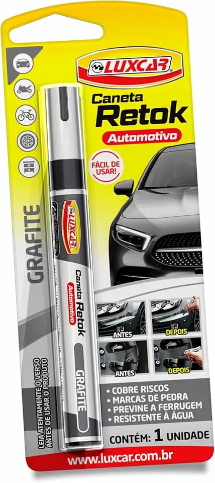 Luxcar - Caneta Retok Automotivo Tira Riscos - Cor Grafite