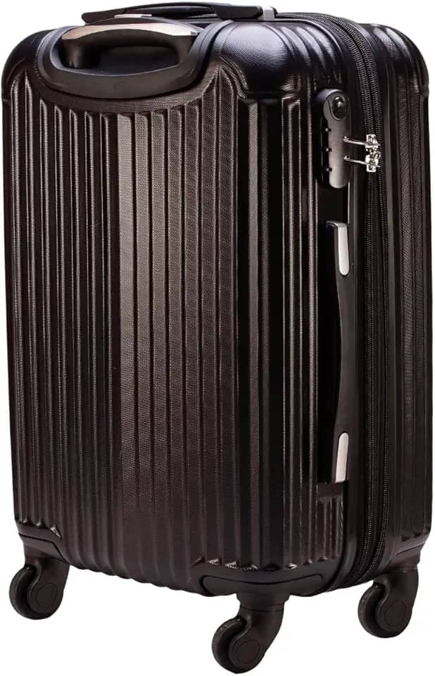 Mala de Viagem de Bordo Abs 10kg Expansiva ANAC 360 Graus com Senha (Preto)