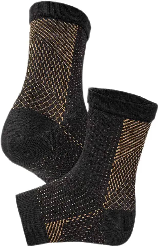 Meia de Compressão Esportiva, Malha Respirável, Suporte para Tornozelo, Branco