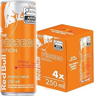 Pack de 4 Latas Red Bull Energético, Morango & Pêssego, 250ml