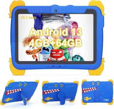 C idea Tablet infantil Android 13, tablet de 10,1 polegadas para crianças, tablet infantil de 4 GB de RAM + 64 GB de ROM (1 TB TF), tela IPS FHD, IWAWA pré-instalada, bateria de 6000 mAh, WiFi 5G |