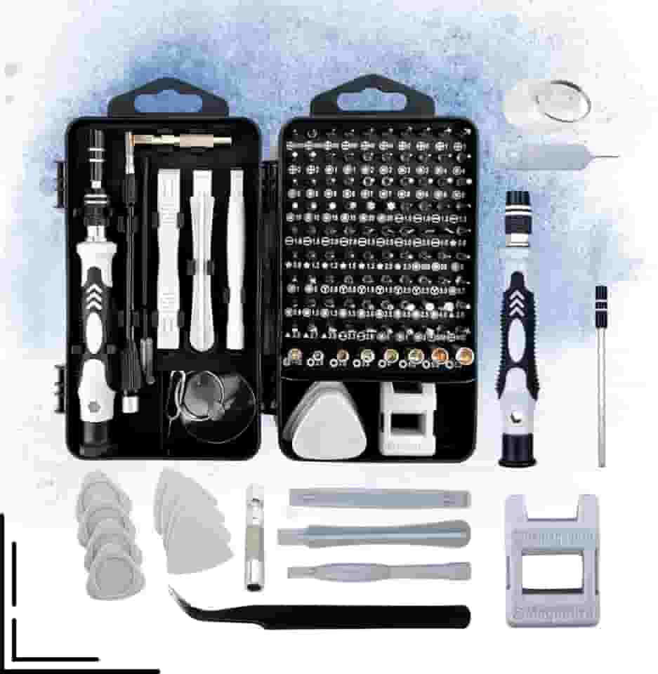 Conjunto Kit Chave de Fenda De Precisão 115 em 1 Abrir Celular – Jogo de Ferramentas Profissionais com Ponteiras Magnéticas – Manutenção Celular, Notebook, Tablet, Óculos, Eletrônicos e Relógios