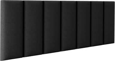 Cabeceira Cama Box Casal Kit C/ 7un Modulos Estofados Adesivo (Preto)