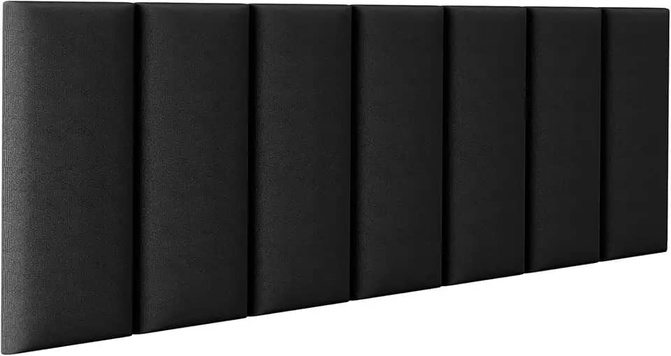 Cabeceira Cama Box Casal Kit C/ 7un Modulos Estofados Adesivo (Preto)