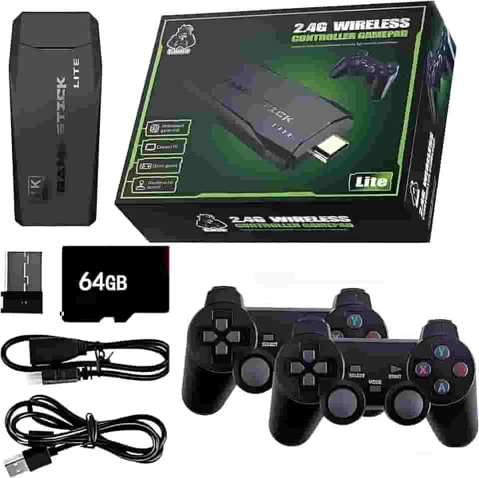 Game Stick Vídeo Game Retrô Lite 4k, Hdmi, 64gb, Mais de 30.000 Mil Jogos, Com 2 Controles Sem Fio, Jogos Arcade, Antigos e Modernos