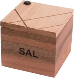 Saleiro de Madeira para Sal Cozinha Churrasco Essence