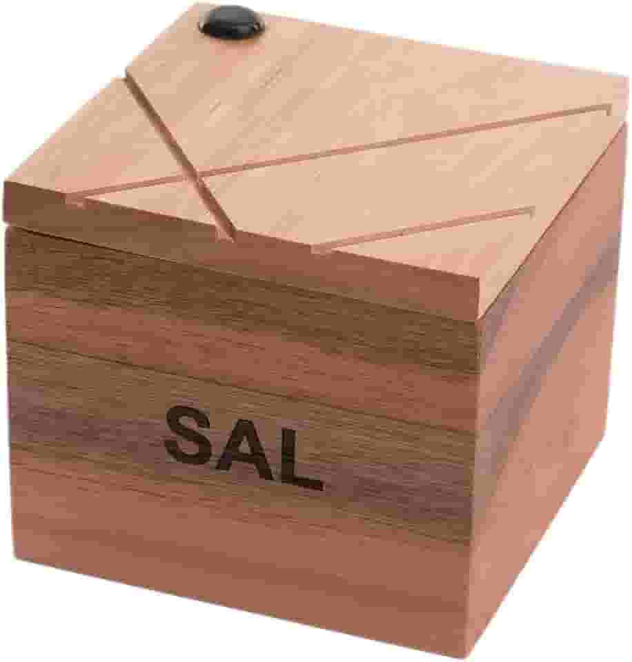 Saleiro de Madeira para Sal Cozinha Churrasco Essence