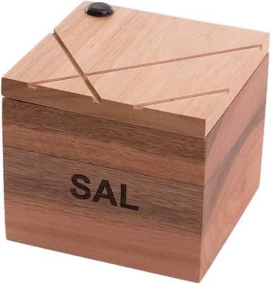 Saleiro de Madeira para Sal Cozinha Churrasco Essence