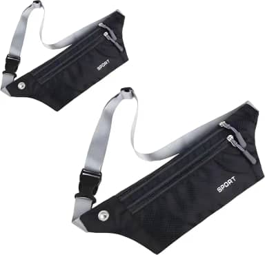 Kit 2 Pochete Doleira Antifurto Esportivas Premium, Ultra Slim, Impermeável, Com Compartimentos Para Celular, Chaves, Cartões, Ideal Para Corrida, Academia E Viagens, Marca VARENZIA