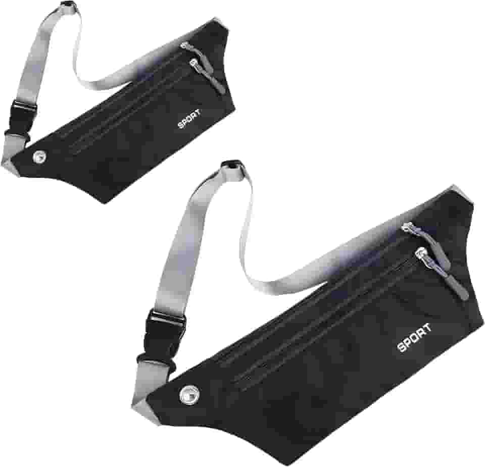 Kit 2 Pochete Doleira Antifurto Esportivas Premium, Ultra Slim, Impermeável, Com Compartimentos Para Celular, Chaves, Cartões, Ideal Para Corrida, Academia E Viagens, Marca VARENZIA