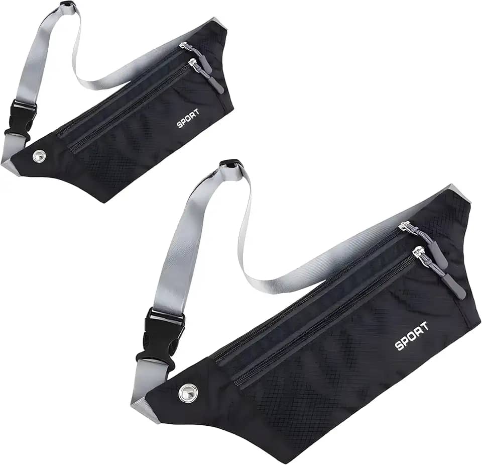 Kit 2 Pochete Doleira Antifurto Esportivas Premium, Ultra Slim, Impermeável, Com Compartimentos Para Celular, Chaves, Cartões, Ideal Para Corrida, Academia E Viagens, Marca VARENZIA